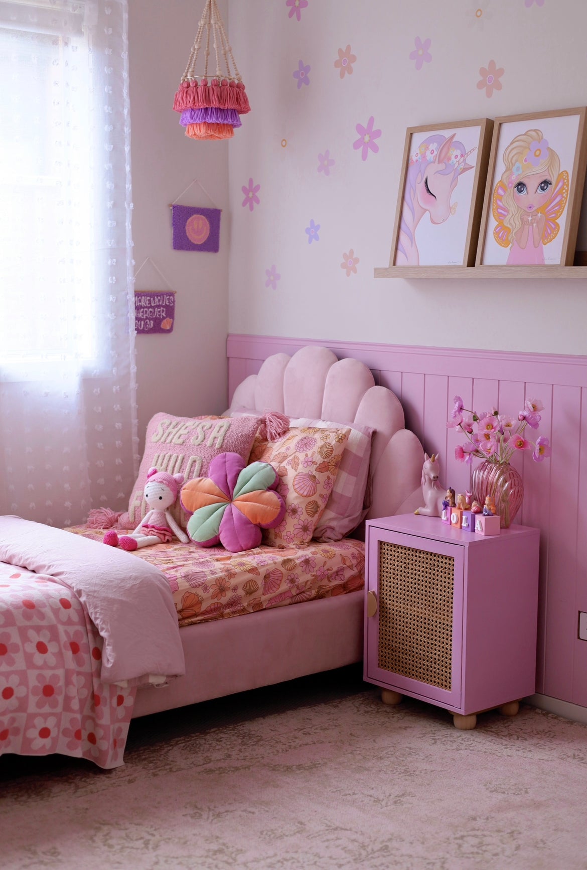 Mila the Unicorn Print - Lilac