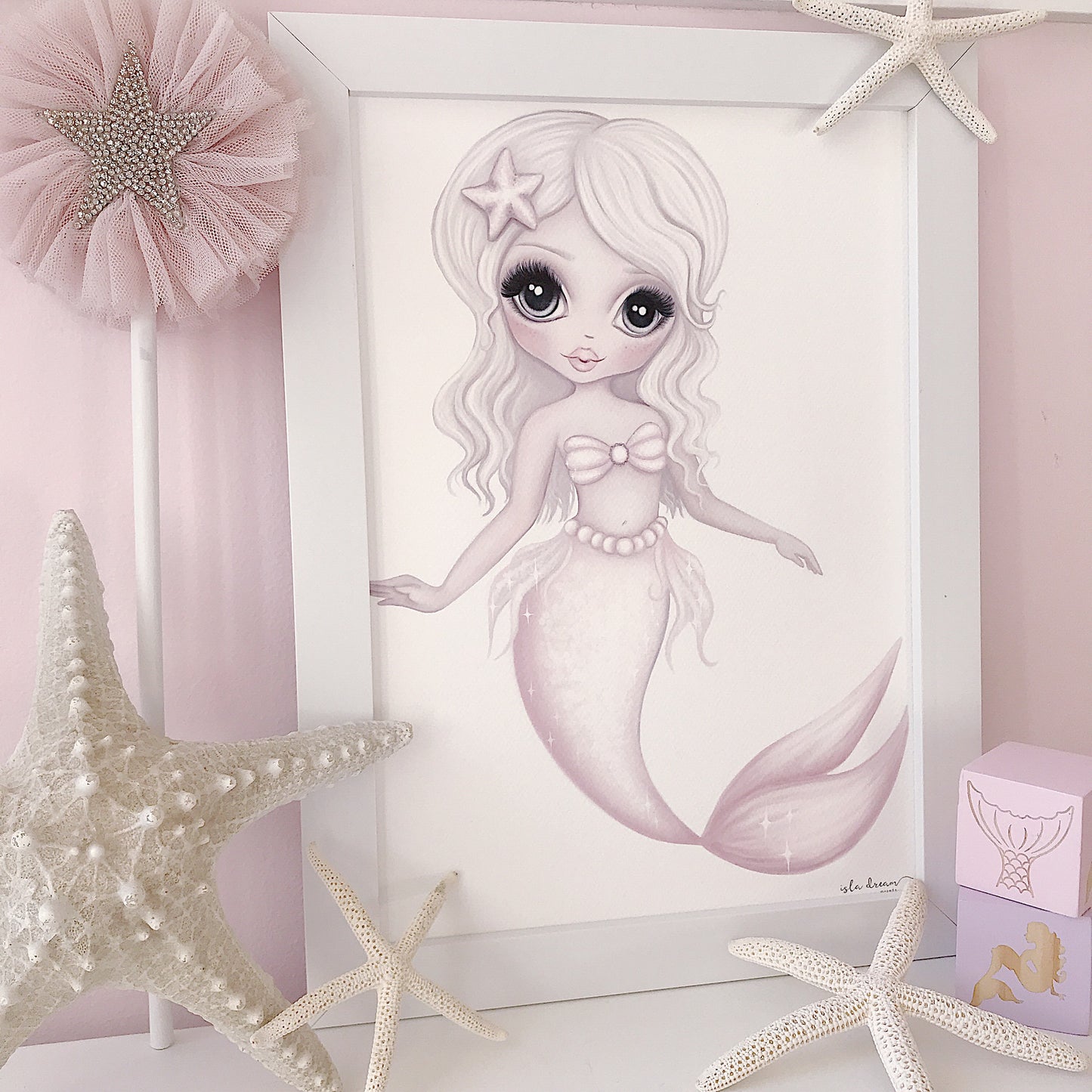 Jewel the mermaid print - Isla Dream Prints
