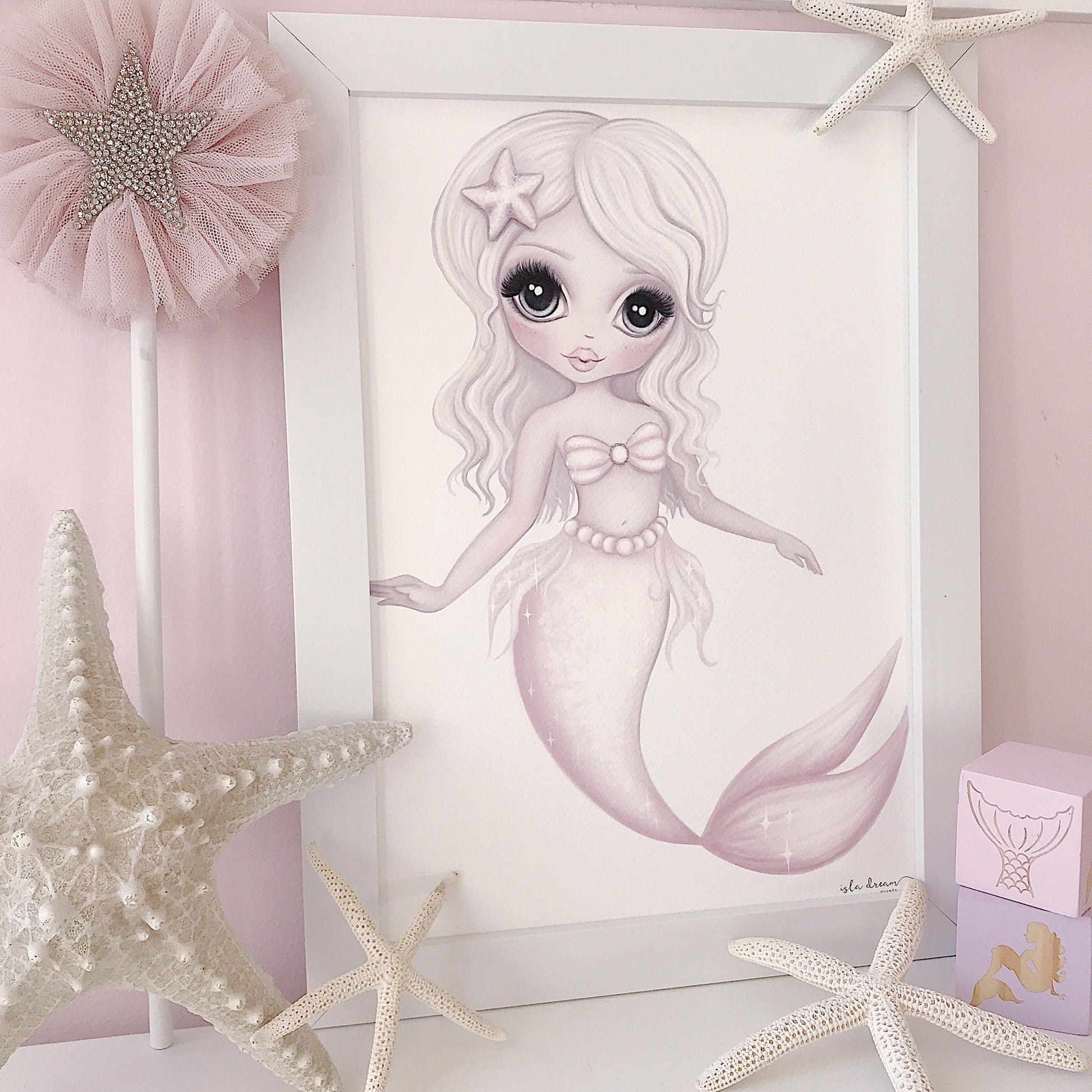 Jewel the mermaid print - Isla Dream Prints