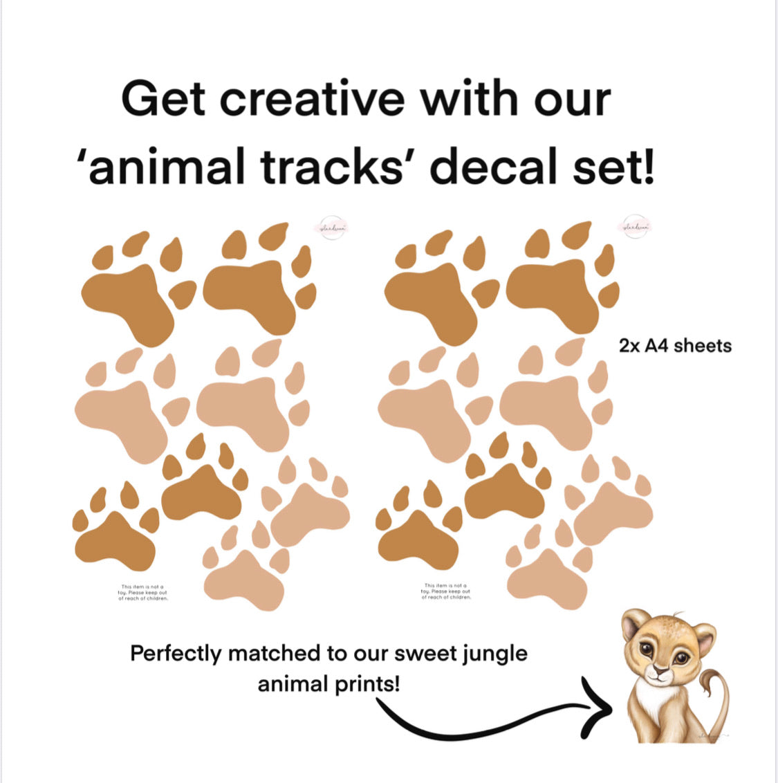 ‘Animal tracks’ Fabric Wall Decals - Isla Dream Prints