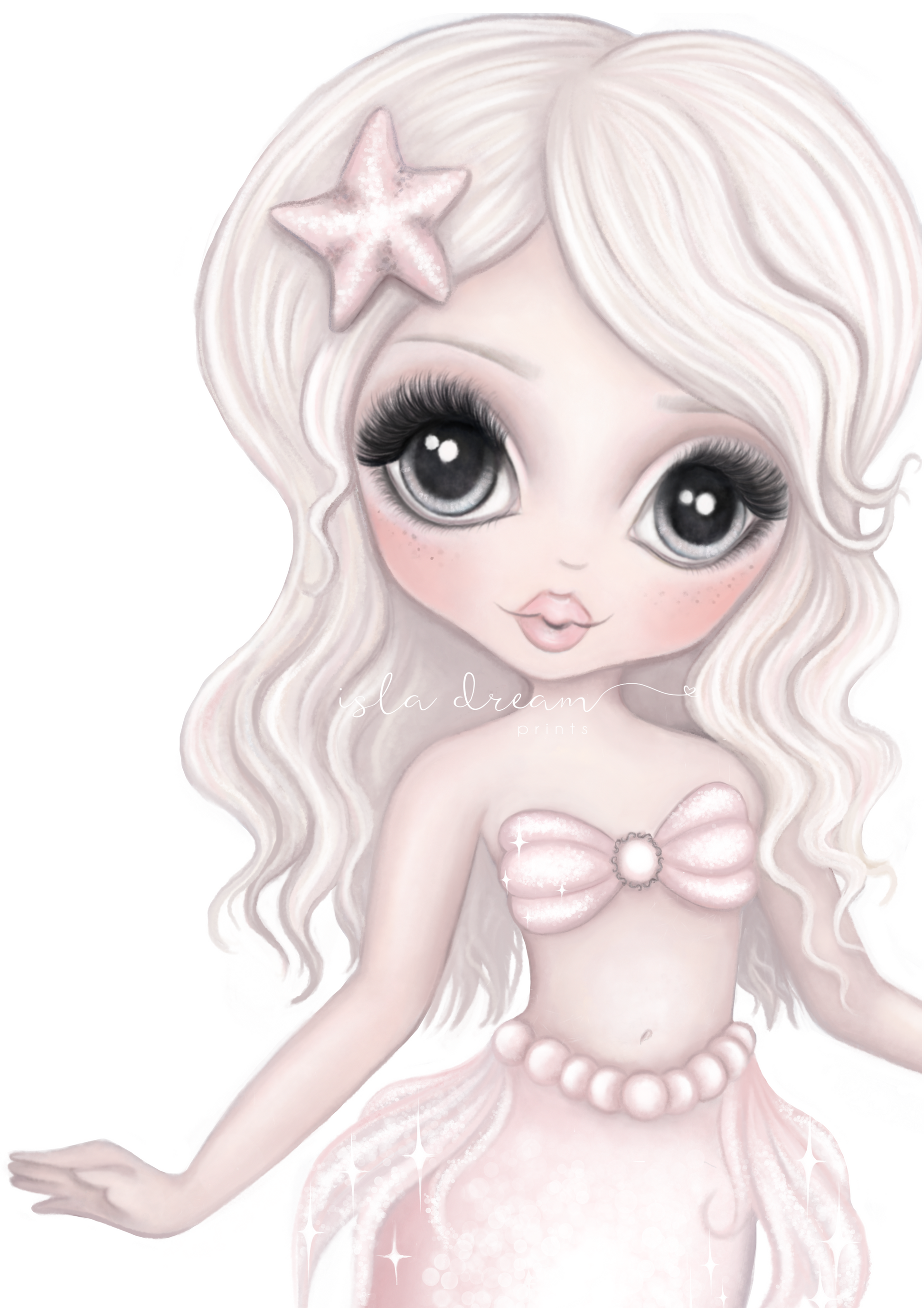 Jewel the mermaid print - Isla Dream Prints