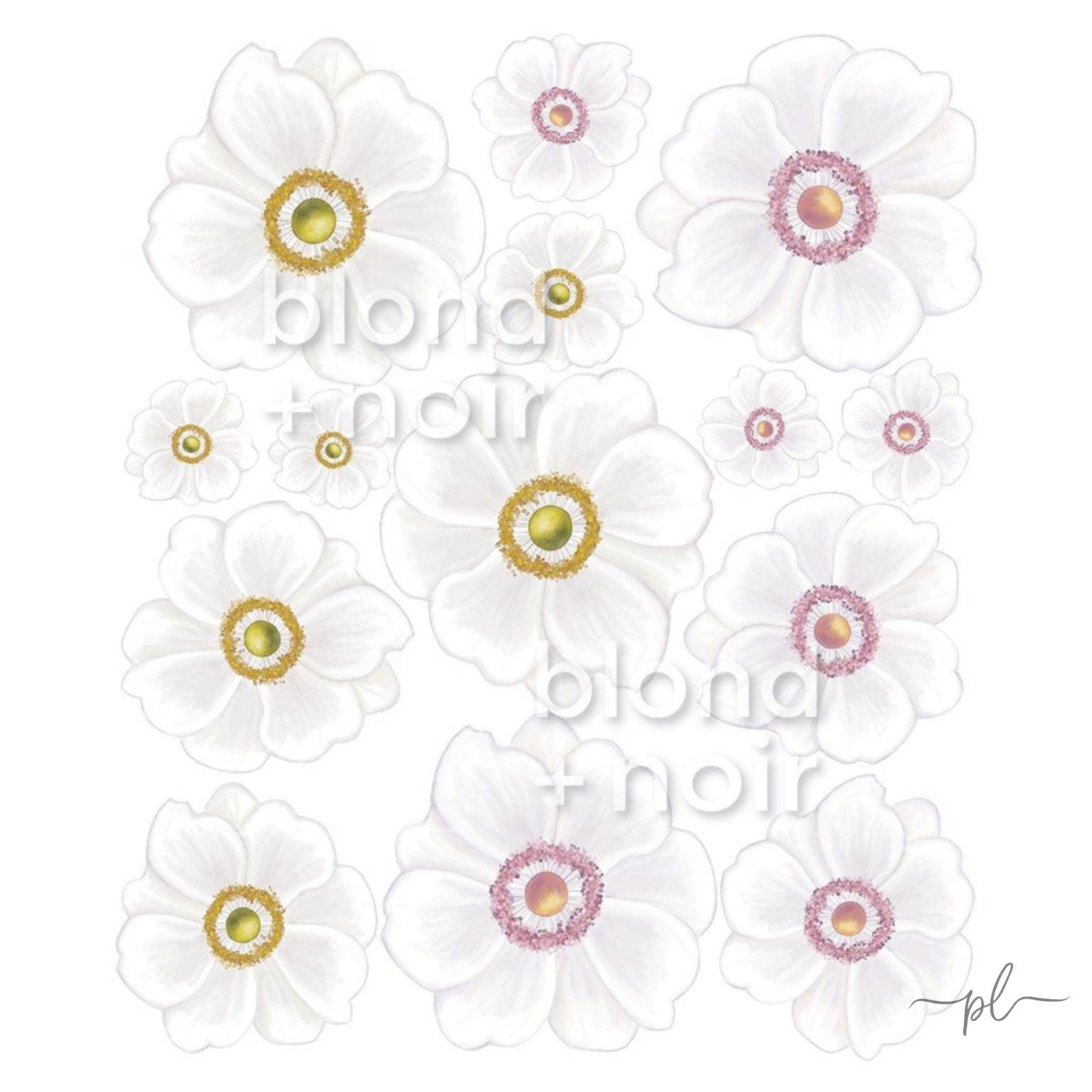 The flower box- ‘Dijon daisies’ Fabric Wall Decals - Isla Dream Prints