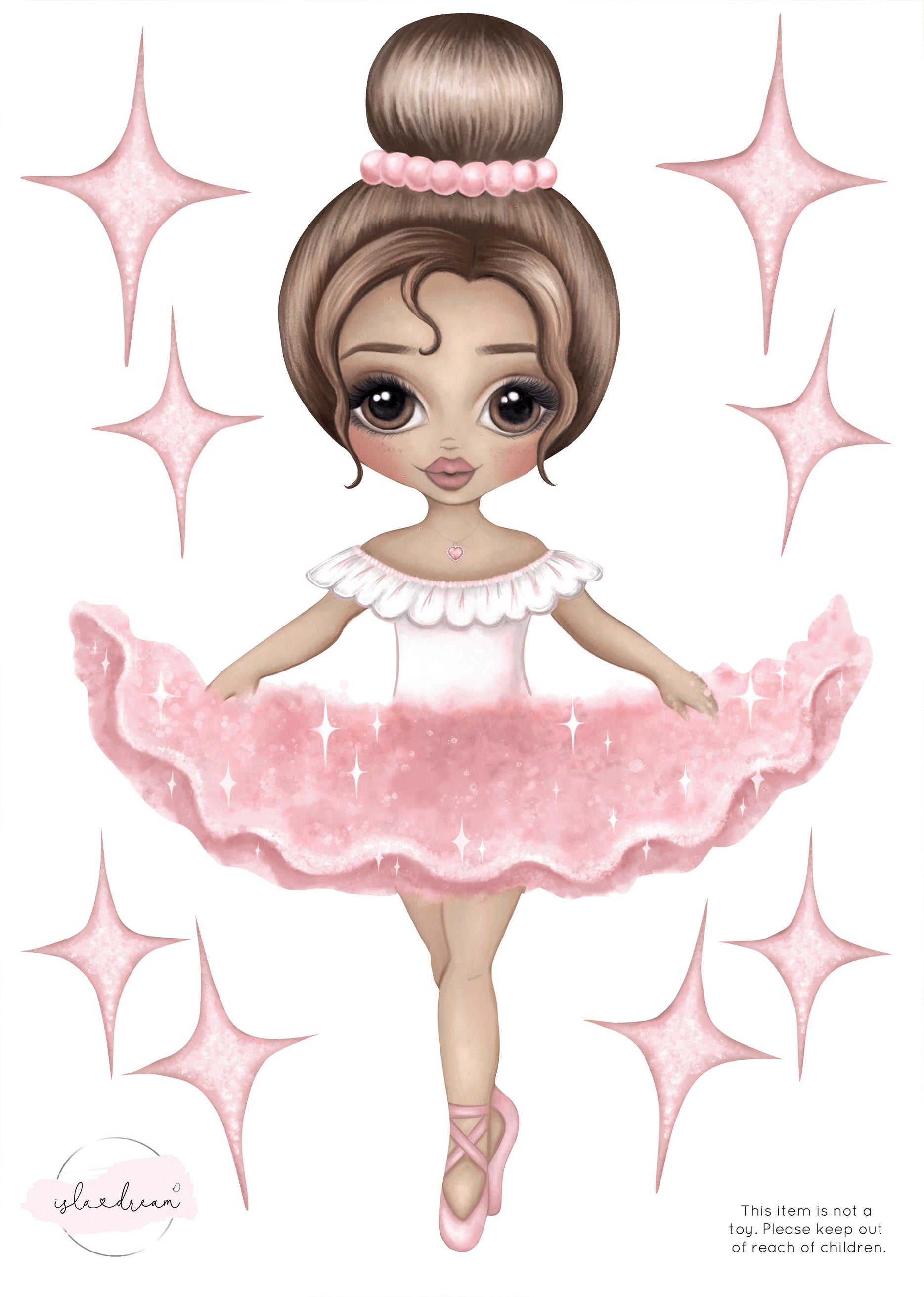 'Ariana the Ballerina' Fabric Wall Decals A4 - Isla Dream Prints