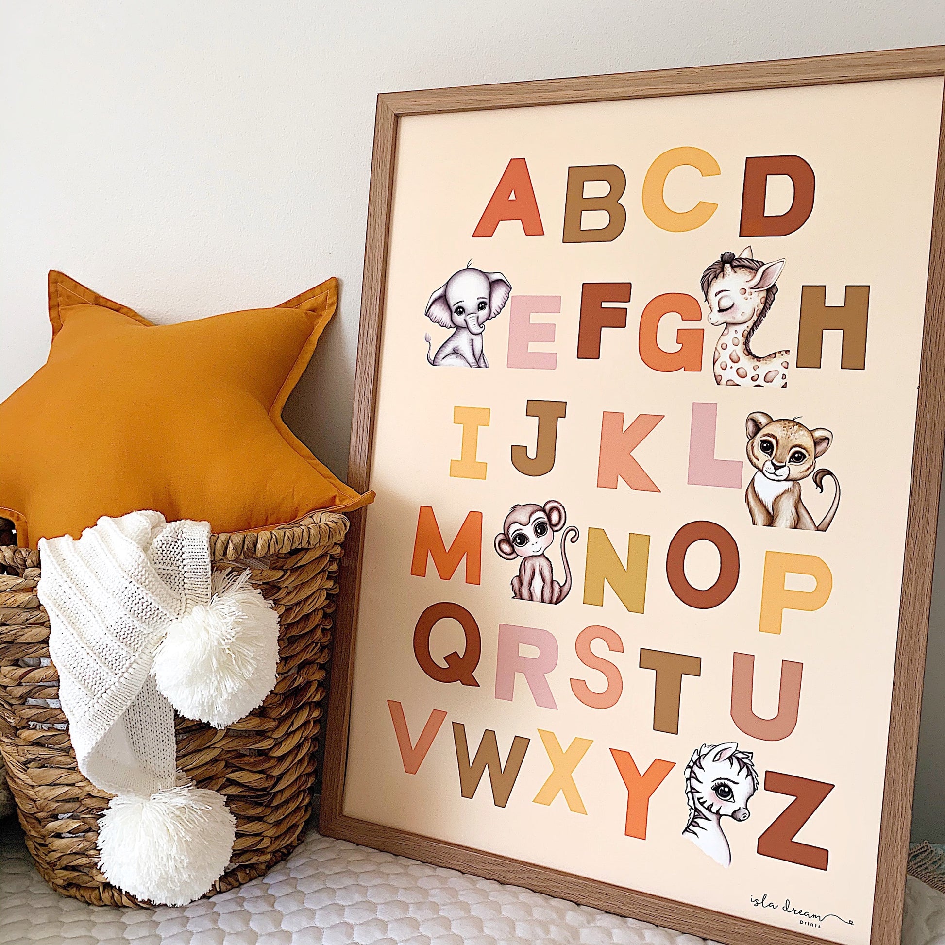 Jungle animal alphabet poster - Isla Dream Prints