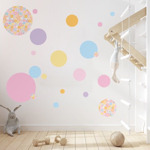 Spring Fling Flower Uber Circles Wall Decals