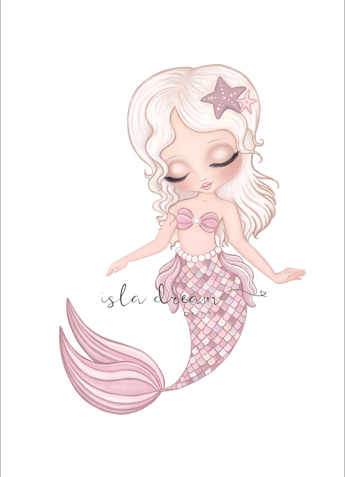 Jasmine the mermaid print - Isla Dream Prints