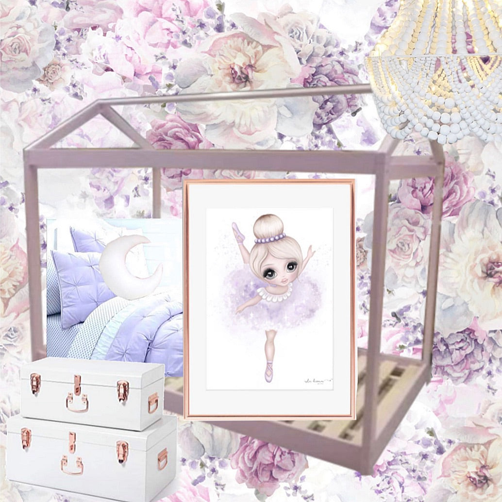 Bella the ballerina print: available in pink/lilac - Isla Dream Prints