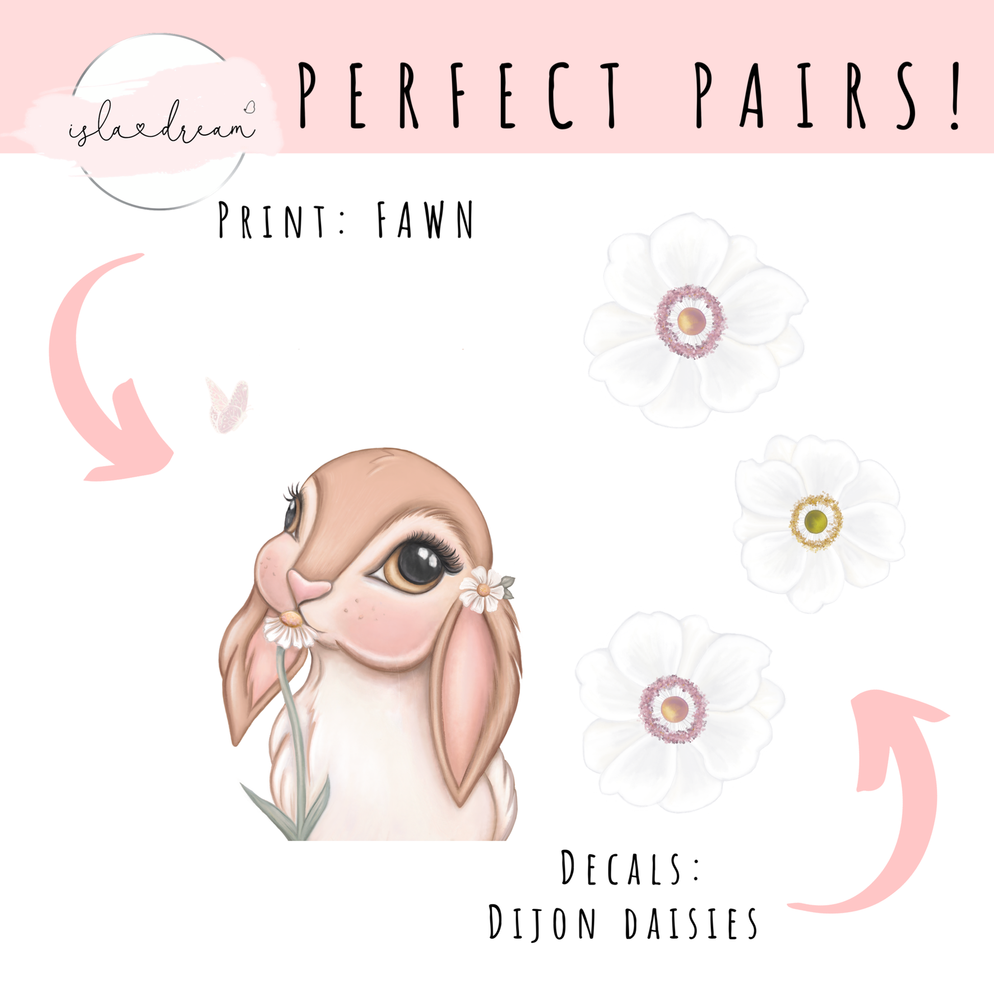 Fawn bunny print- multiple background variations - Isla Dream Prints