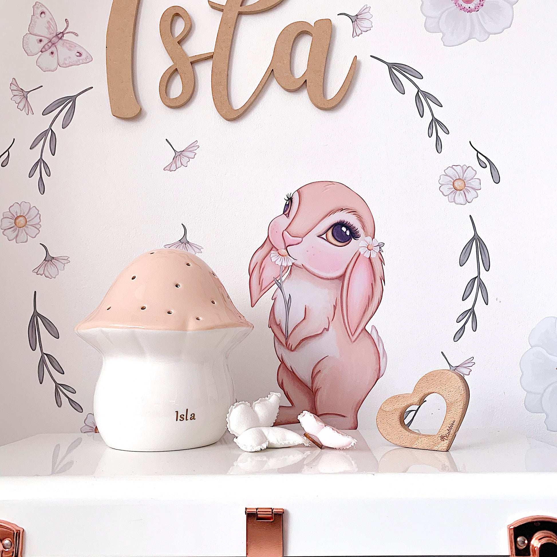 ‘Bunny magic’ Fabric Wall Decals A3 - Isla Dream Prints