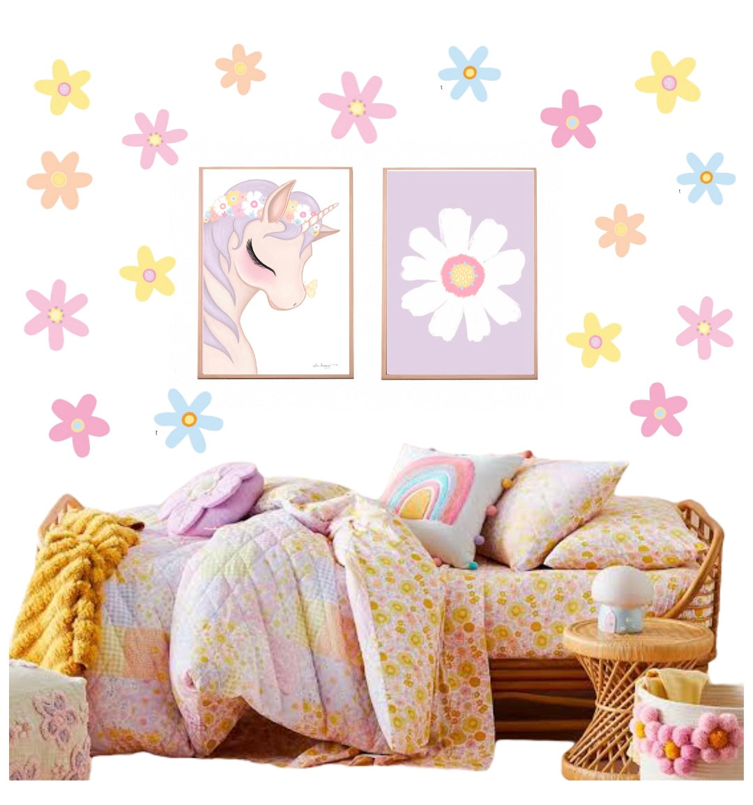 Mila the Unicorn Print - Lilac