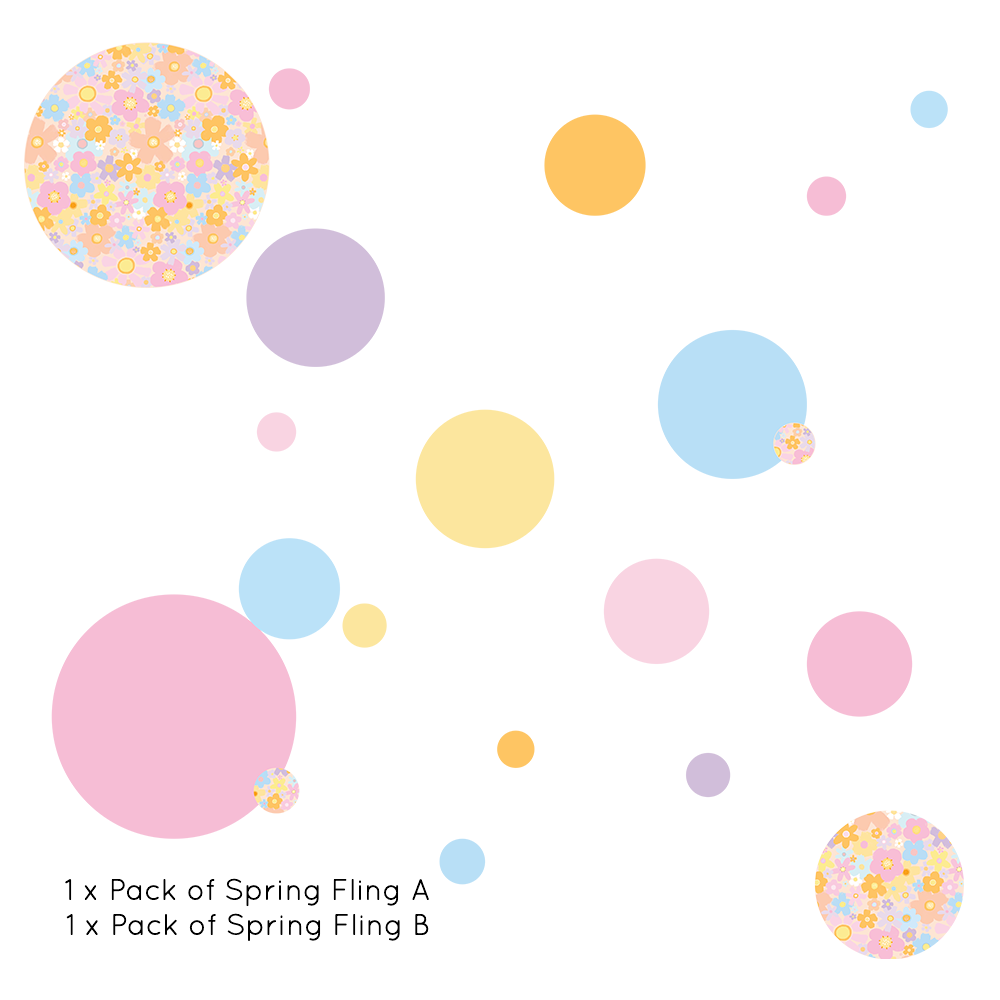 Spring Fling Flower Uber Circles Wall Decals