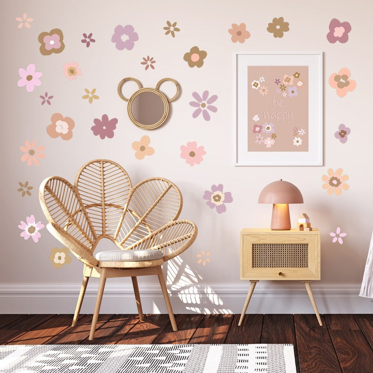 Posy flowers- Fabric Wall Decals- two colours! - Isla Dream Prints