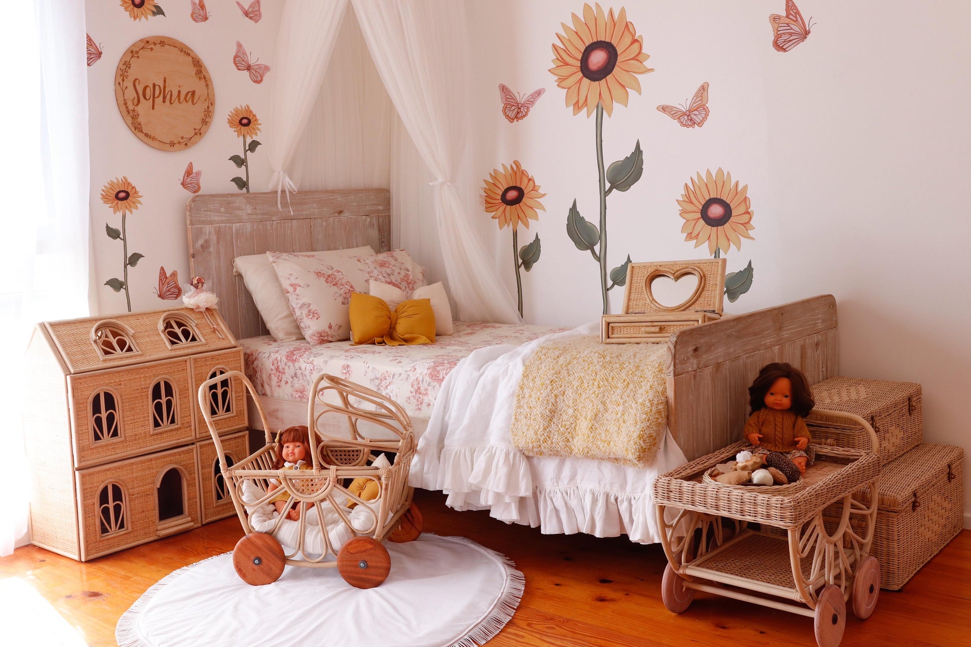 Butterflies ‘Morning Sun.’ Fabric Wall Decals A3 & A2 - Isla Dream Prints